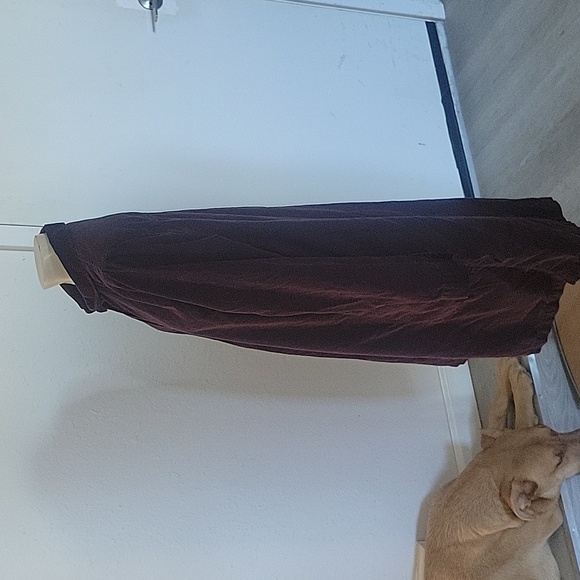 J JILL Courderoy Shift Dress Burgundy L Fall Cottagecore Contemporary Winter - Picture 4 of 7